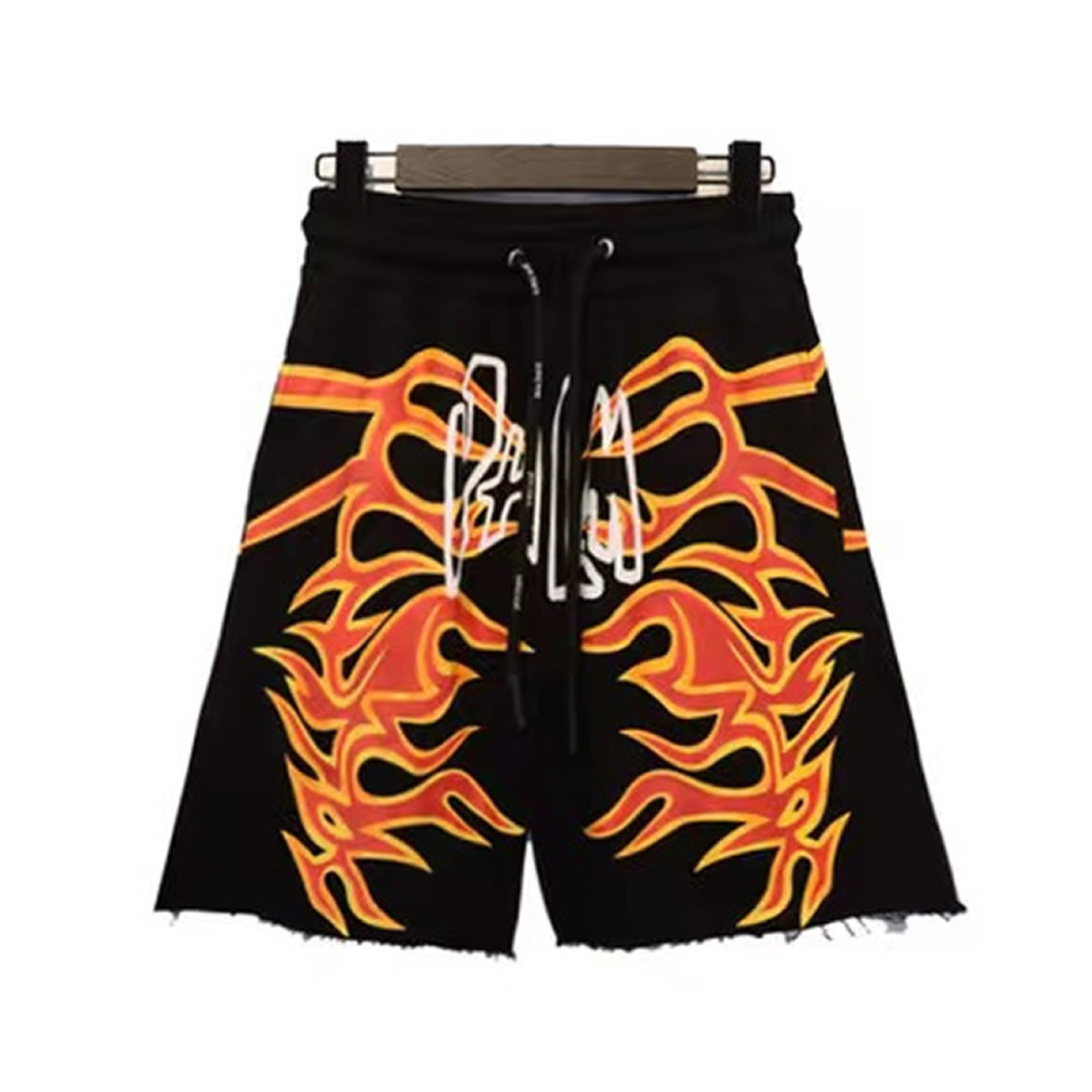 Palm Angels Graffiti Flame T Shirt Shorts Black White (25) - newkick.cc